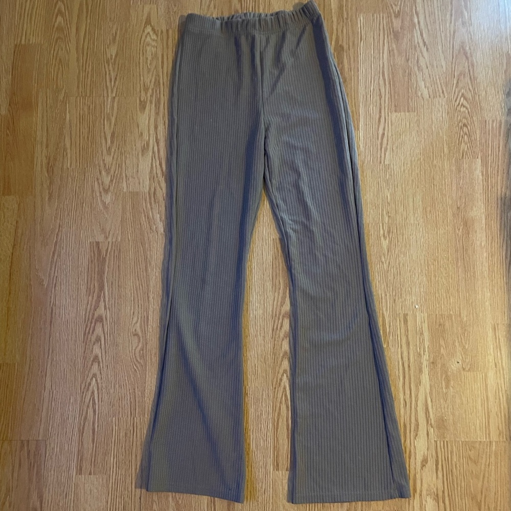 SHEIN tan/beige flare pants